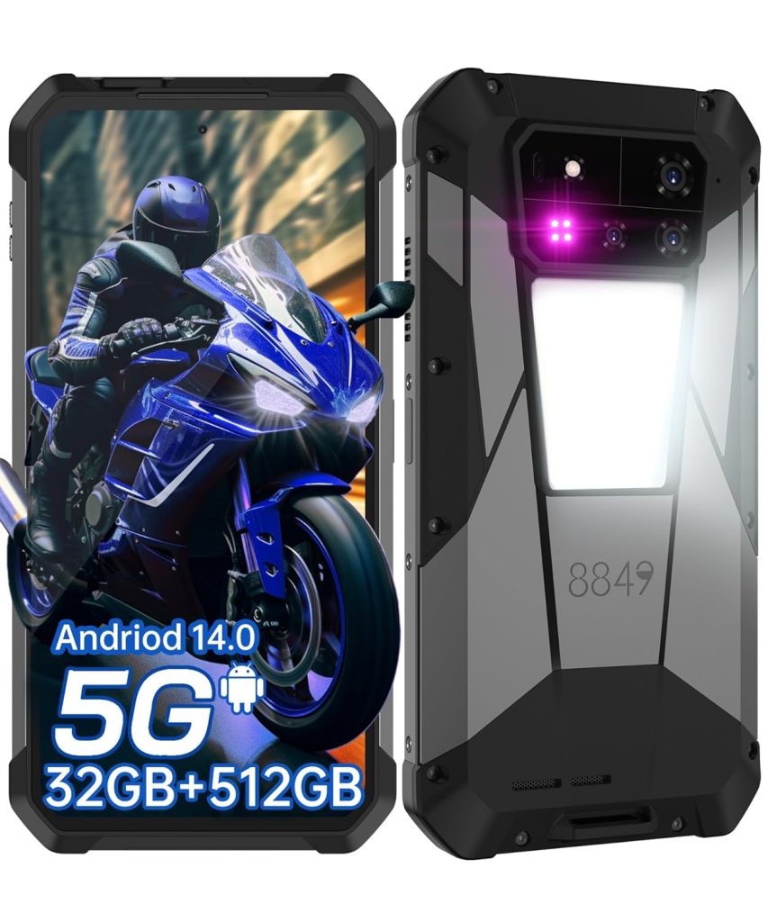 8849 Tank 4 Pro Rugged Smartphone 5G, IP68 Waterproof Android 14 Mobile Cell Phones Unlocked with Projector, 32GB+512GB, 6.73’’ AMOLED Screen, 11600mAh(120W)/1200LM Camping...