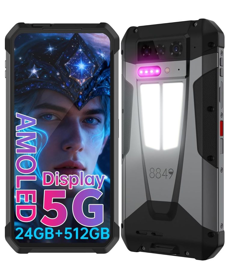 8849 Tank 4 Rugged Smartphone Unlocked, 5G Android 14 Mobile Phones with 100 Lumens Projector, 6.78’’ AMOLED Screen Waterproof Rugged Phone 512GB, 24GB RAM/1200LM Camping...