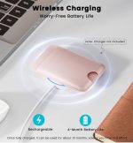 MagSafe Wallet with Full Find My Slim RFID-Blocking Vegan Leather Phone Wallet Portable Dual-Pocket 5 Cards Holder Strong Magnetic for iPhone 12–16 Series Not for 13/12 Mini (Pink)