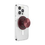 PopSockets Phone Grip for MagSafe, Magnetic Holder, Phone Stand, Red - Alum Radial Oxblood