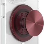 PopSockets Phone Grip for MagSafe, Magnetic Holder, Phone Stand, Red - Alum Radial Oxblood