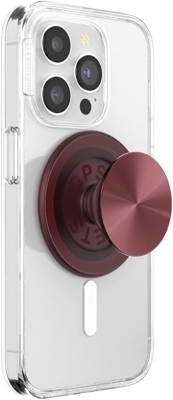 PopSockets Phone Grip for MagSafe, Magnetic Holder, Phone Stand, Red - Alum Radial Oxblood