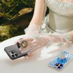 PopSockets Phone Grip for MagSafe with Kickstand, Magnetic Stand, Swappable Top, Secure Hold for iPhone MagSafe Cases, Phone & Tablet Grip - Enamel Rose Noir