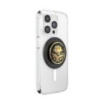 PopSockets Phone Grip for MagSafe with Kickstand, Magnetic Stand, Swappable Top, Secure Hold for iPhone MagSafe Cases, Phone & Tablet Grip - Enamel Rose Noir