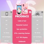 PROGRACE Kids Smart Phone - Talk & Text, Safest Cell Phone for Kids & Teens - Educational Learning Toys, 4.2" Touchscreen, Dual Camera, Games, Christmas Birthday Gifts for Boys...