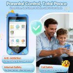 PROGRACE Kids Smart Phone - Talk & Text, Safest Cell Phone for Kids & Teens - Educational Learning Toys, 4.2" Touchscreen, Dual Camera, Games, Christmas Birthday Gifts for Boys...