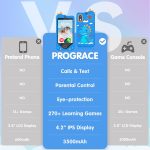 PROGRACE Kids Smart Phone - Talk & Text, Safest Cell Phone for Kids & Teens - Educational Learning Toys, 4.2" Touchscreen, Dual Camera, Games, Christmas Birthday Gifts for Boys...