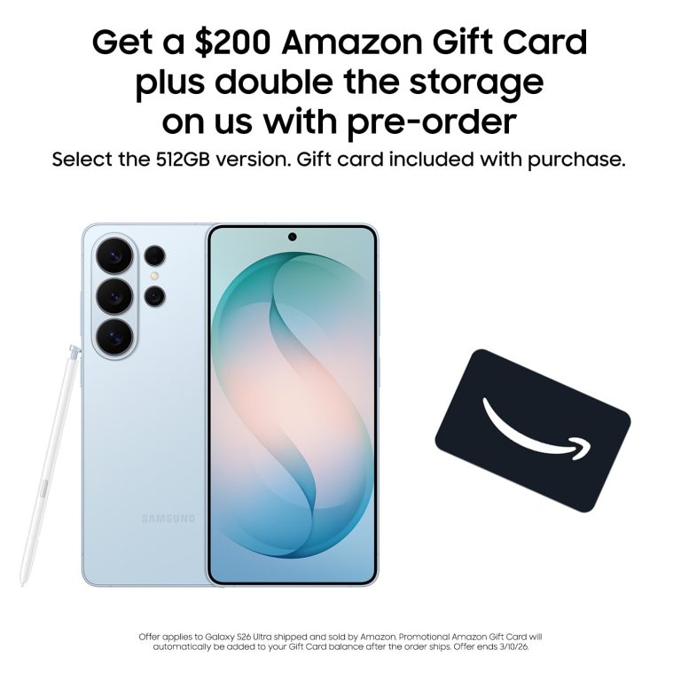 Samsung Galaxy S26 Ultra, Unlocked Android Smartphone + $200 Gift Card, 512GB, Privacy Display, Galaxy AI, AI Camera, Super Fast Charging 3.0, Durable Battery, 2026, US 1 Year...