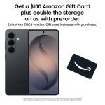 Samsung Galaxy S26, Unlocked Android Smartphone + $100 Gift Card, 512GB, Powerful Processor, Galaxy AI, Immersive Viewing, Durable Battery, 2026, US 1 Year Warranty, Black