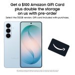 Samsung Galaxy S26, Unlocked Android Smartphone + $100 Gift Card, 512GB, Powerful Processor, Galaxy AI, Immersive Viewing, Durable Battery, 2026, US 1 Year Warranty, Sky Blue