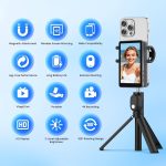 Vlog Selfie Monitor Screen iPhone, 4K 60fps Recording, Wireless Screen Mirroring with Remote Control, Magnetic Fixation, 180° Rotation, 3 Levels of Brightness, Compatible with...