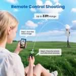 Vlog Selfie Monitor Screen iPhone, 4K 60fps Recording, Wireless Screen Mirroring with Remote Control, Magnetic Fixation, 180° Rotation, 3 Levels of Brightness, Compatible with...