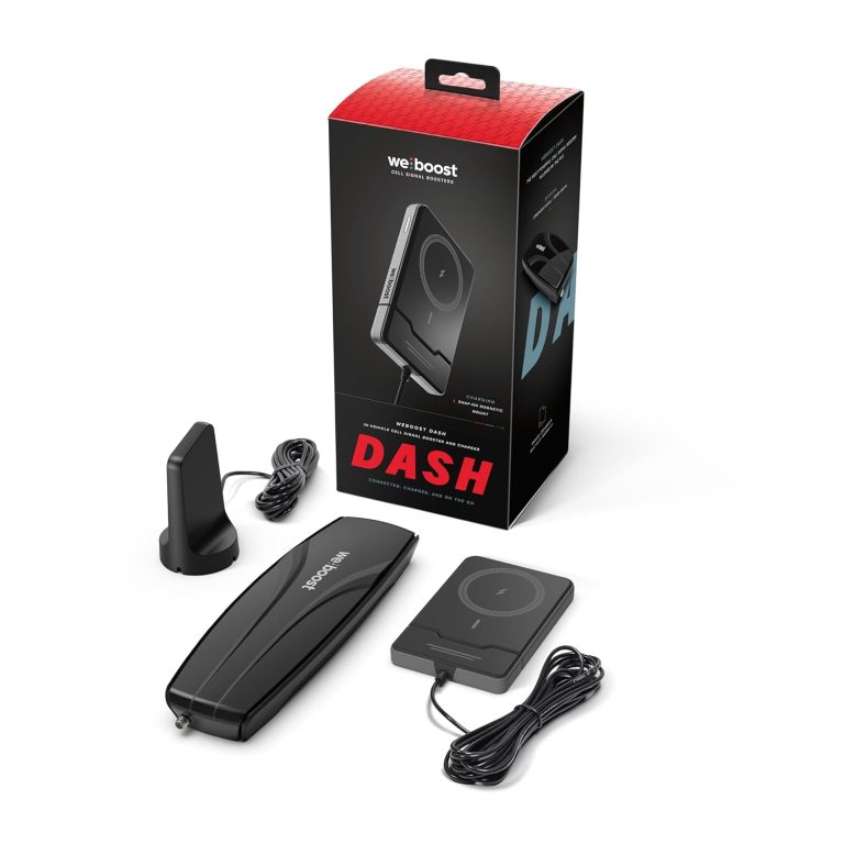 weBoost Dash Cell Phone Signal Booster with Wireless Charger | Boosts 5G/4G LTE for All US Carriers | Truck, Car, SUV | Magnetic Mount | FCC Approved